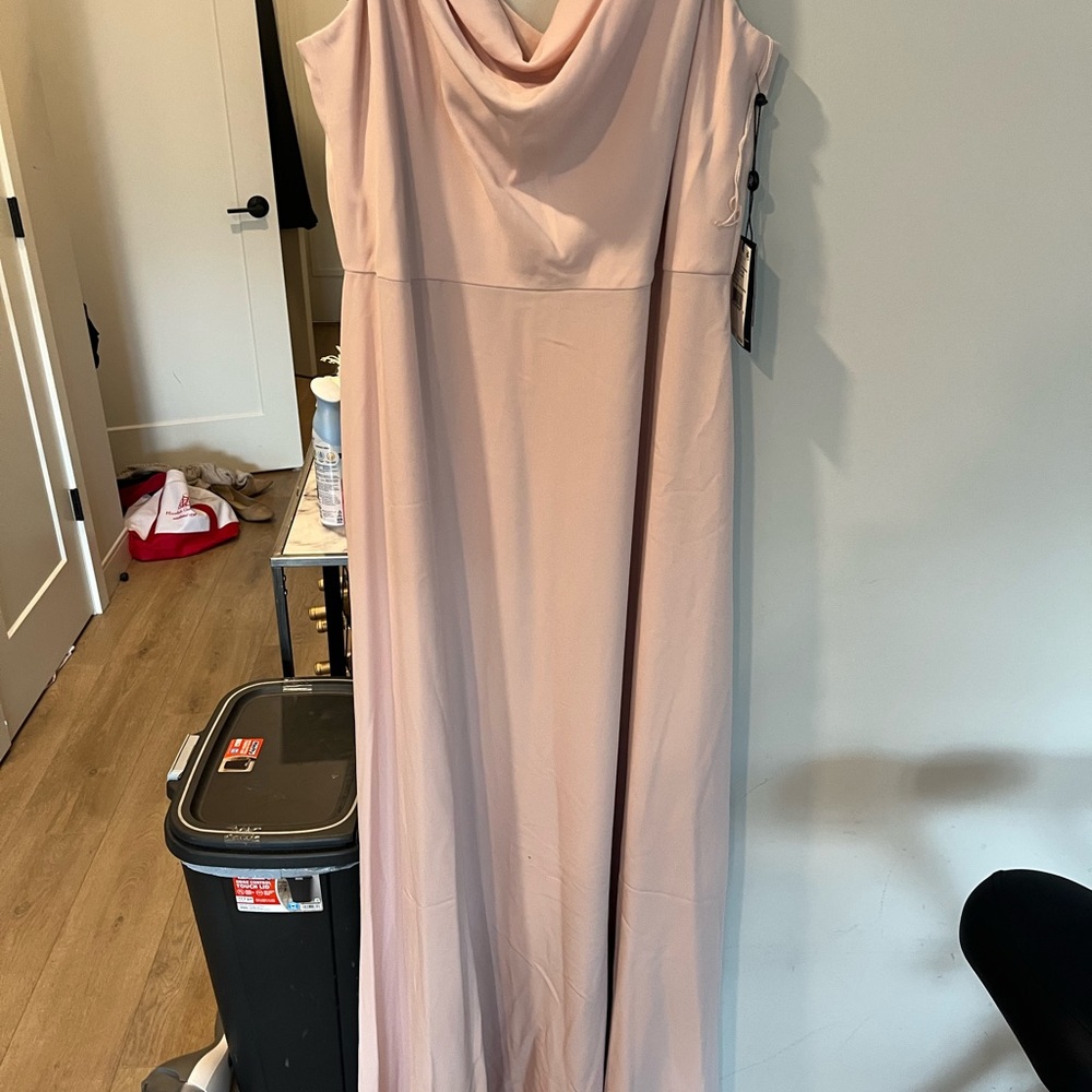 Floor length blush dress